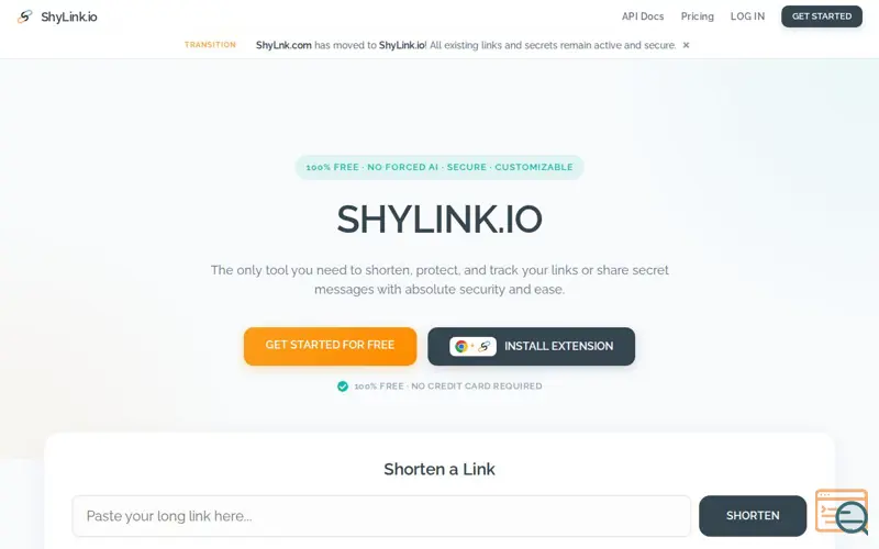 Screenshot of ShyLink.io