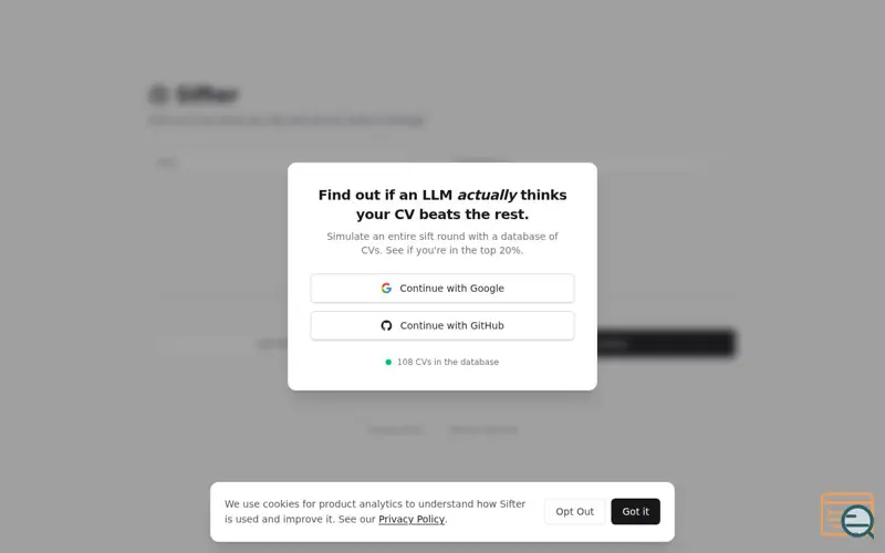 Screenshot of Sifter