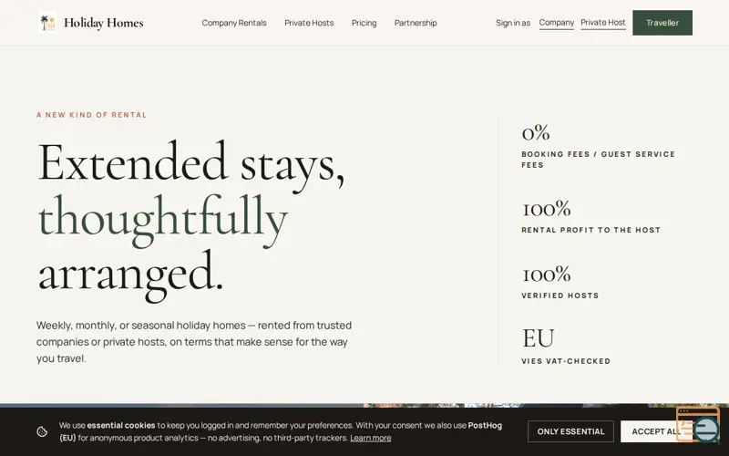 Screenshot of Holiday Homes