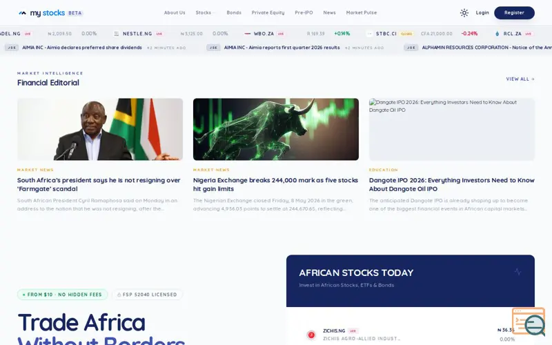 Screenshot of Mystocks.Inc