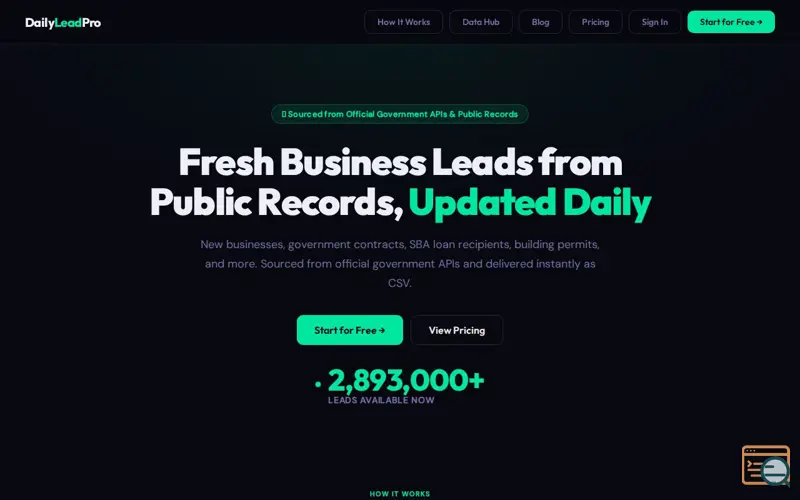 Screenshot of DailyLeadPro