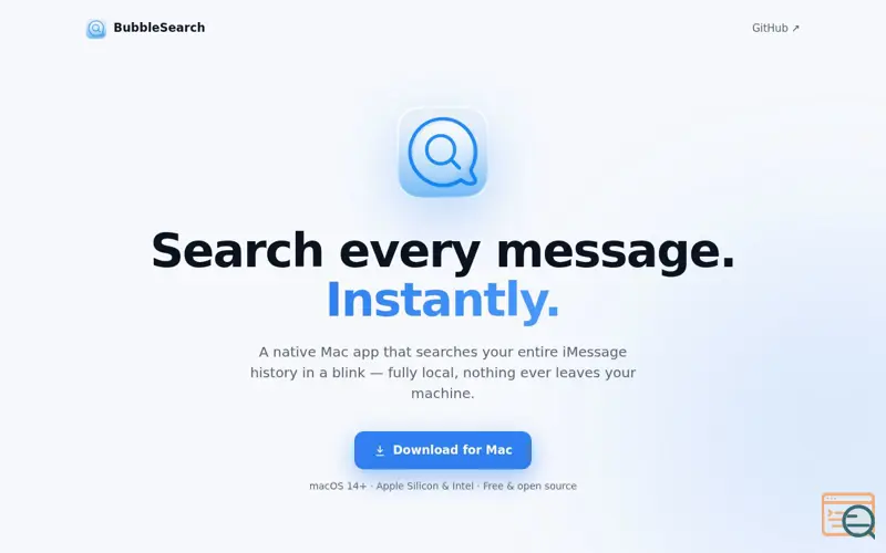 Screenshot of BubbleSearch