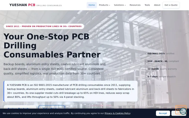 Screenshot of YUESHAN PCB