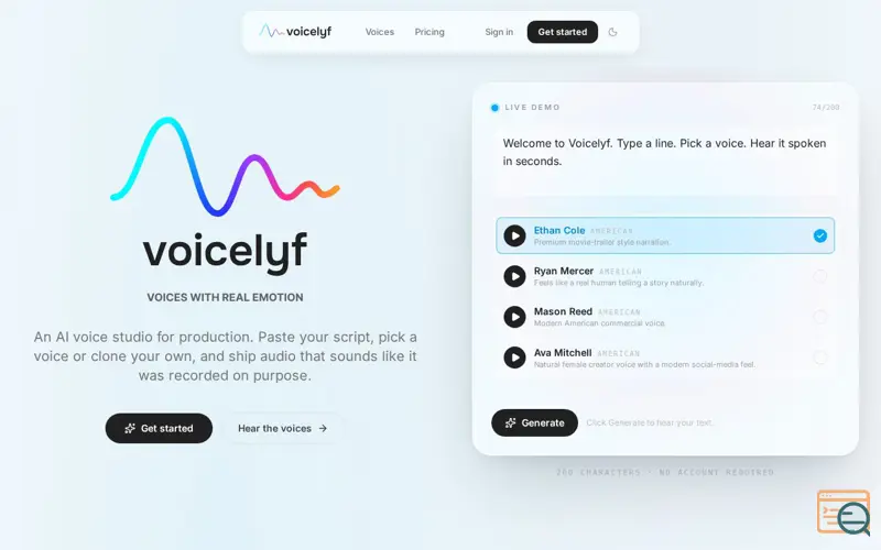 Screenshot of Voicelyf