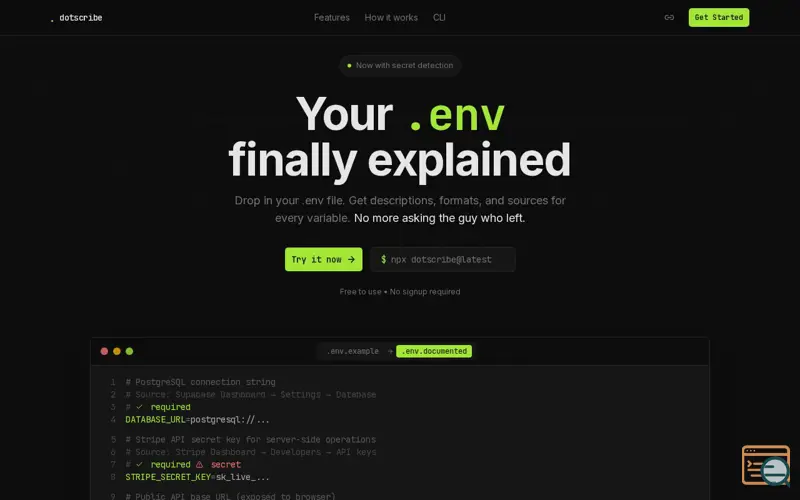 Screenshot of Dotscribe