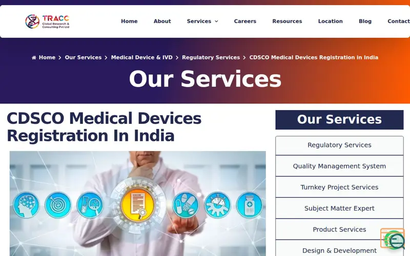Screenshot of CDSCO Medical Device Licenses