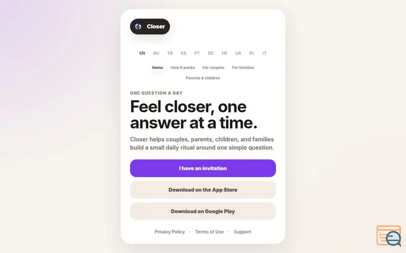 Screenshot of Closer
