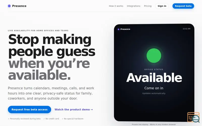 Screenshot of Presence