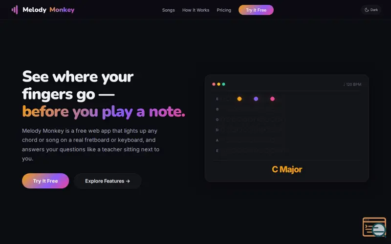 Screenshot of Melody Monkey – Visual Music Learning & Practice Tool