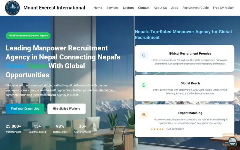 Screenshot of GUIDE TO RECRUIT NEPALESE WORKERS