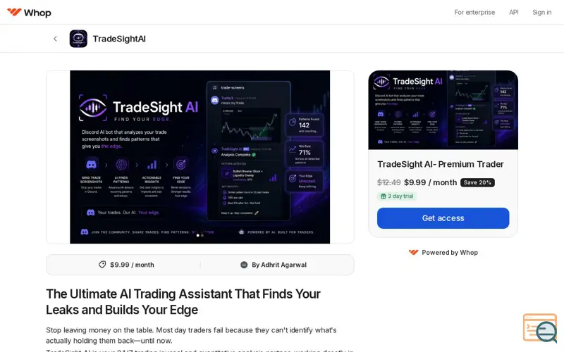 Screenshot of TradeSight AI