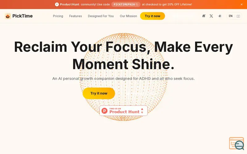 Screenshot of PickTime