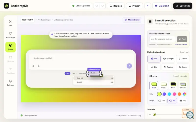 Screenshot of BackdropKit