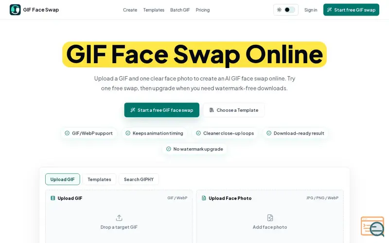 Screenshot of GIF Face Swap