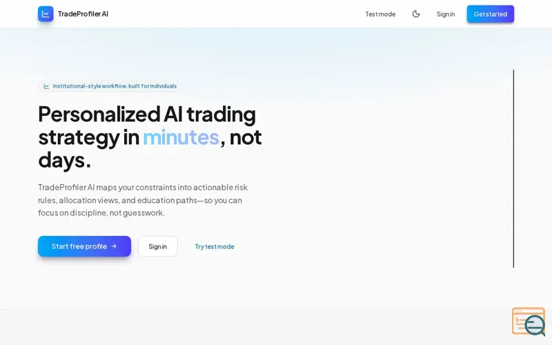 Screenshot of TradeProfiler AI