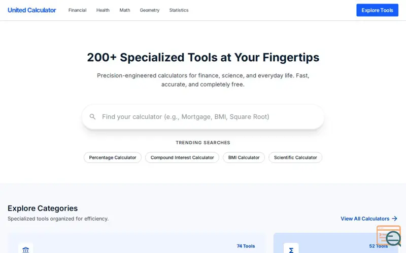 Screenshot of United Calculator