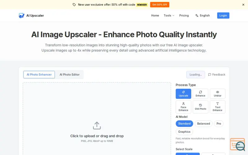Screenshot of AI Upscaler
