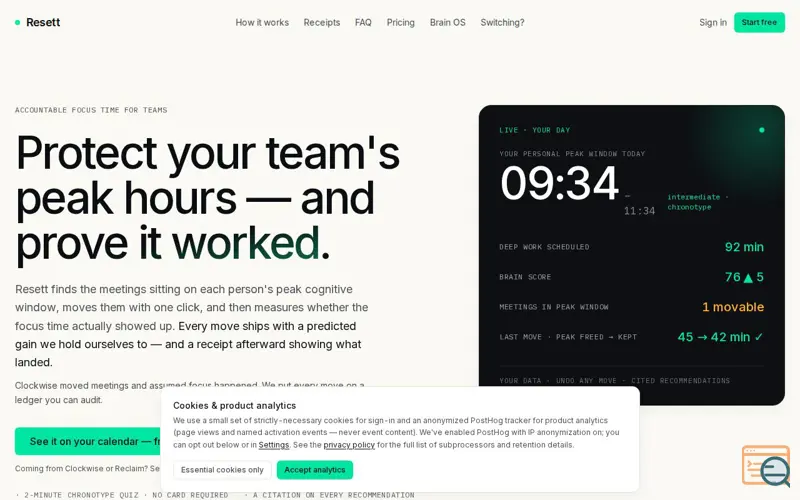 Screenshot of Resett