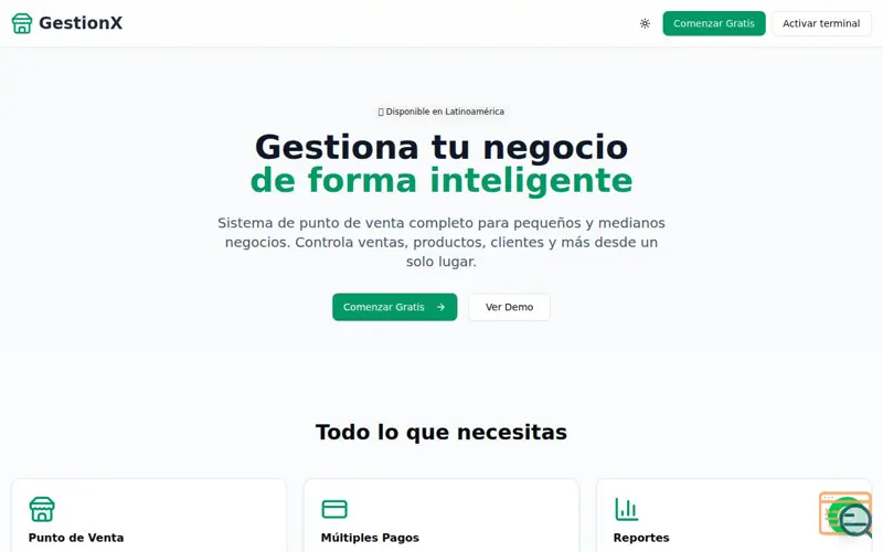 Screenshot of GestionX 