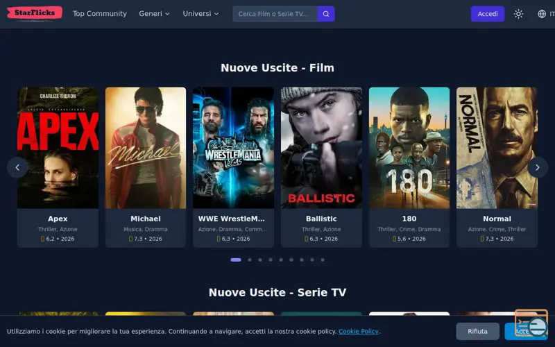 Screenshot of StarFlicks