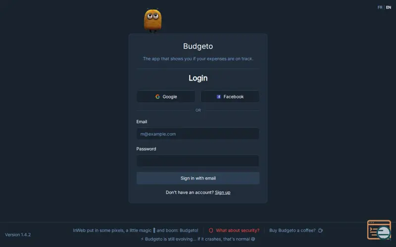 Screenshot of Budgeto