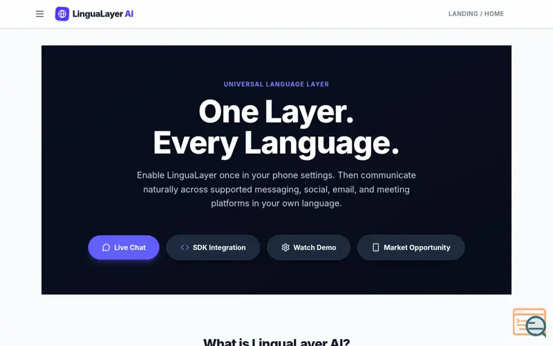 Screenshot of Lingualayer AI