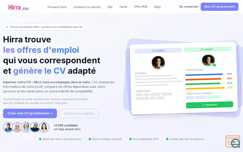 Screenshot of Hirra.jobs