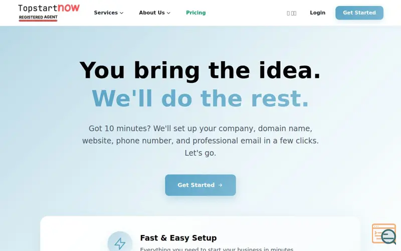 Screenshot of TopStartNow