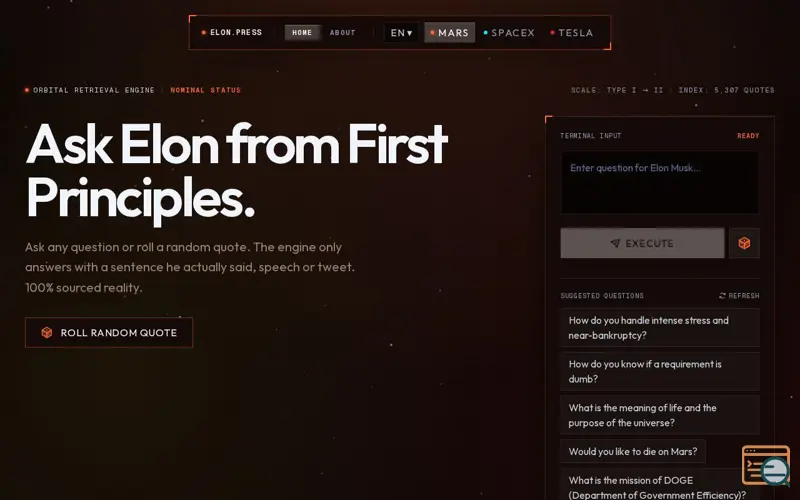 Screenshot of Elon.Press