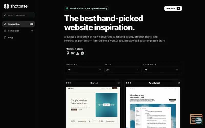 Screenshot of Shotbase.website
