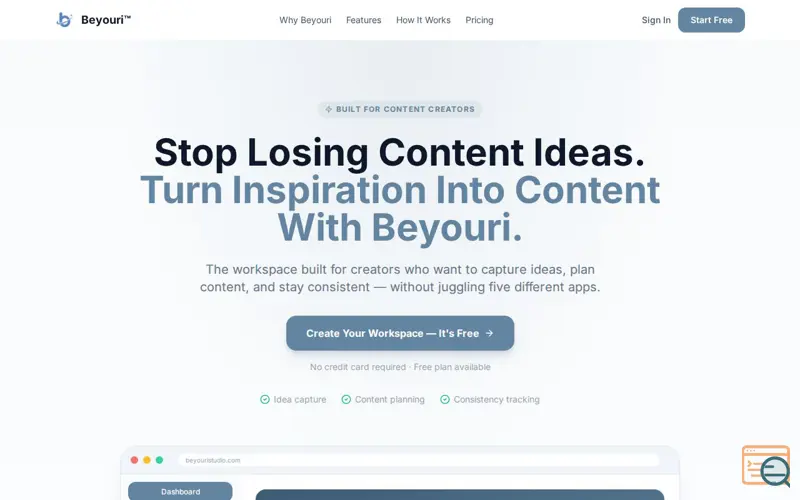 Screenshot of Beyouri Studio