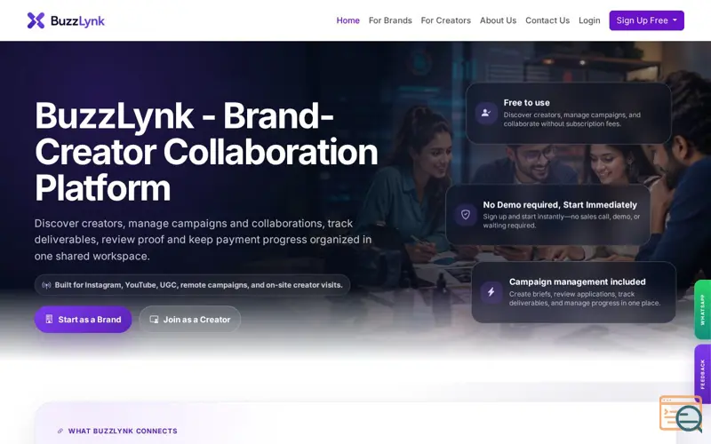 Screenshot of Buzzlynk