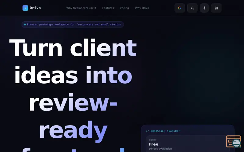 Screenshot of Orivo