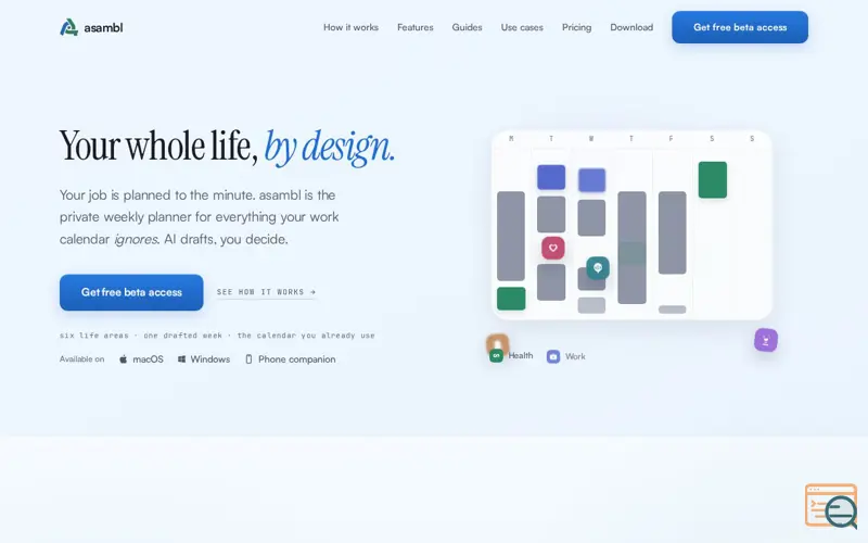 Screenshot of asambl