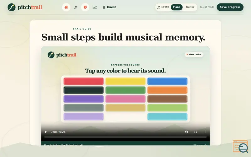 Screenshot of PitchTrail