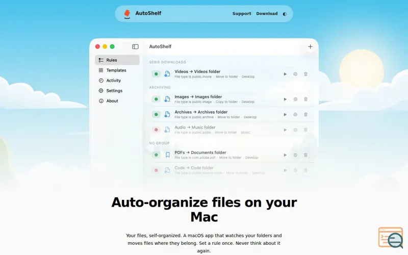 Screenshot of AutoShelf