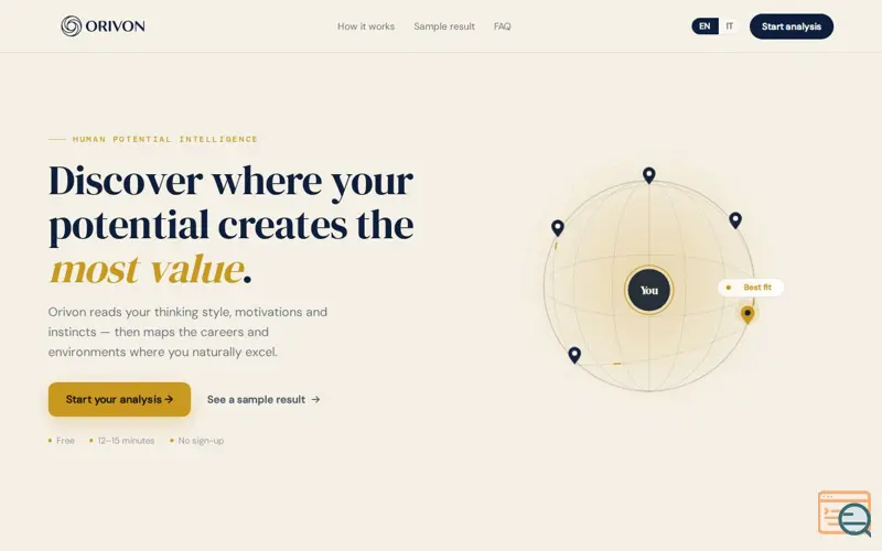 Screenshot of Orivon