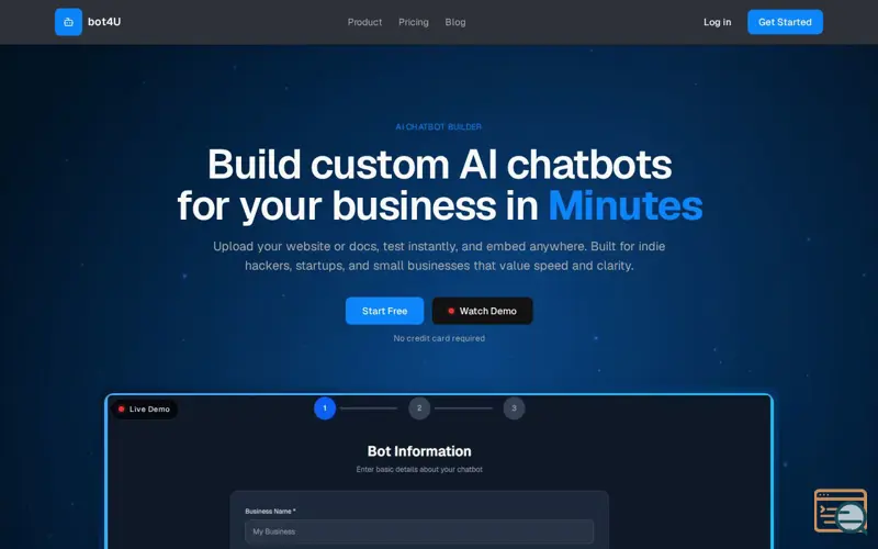 Screenshot of bot4U
