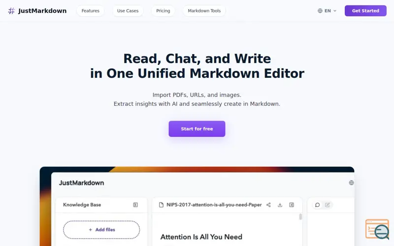 Screenshot of Markdown AI Workspace