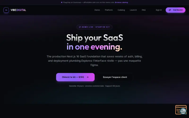 Screenshot of Vibe PWA Starter-kit