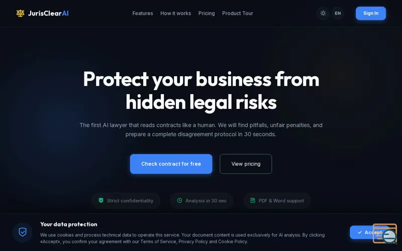 Screenshot of JurisClear AI