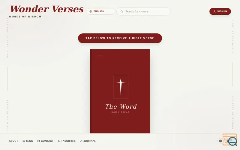 Screenshot of Wonder Verses