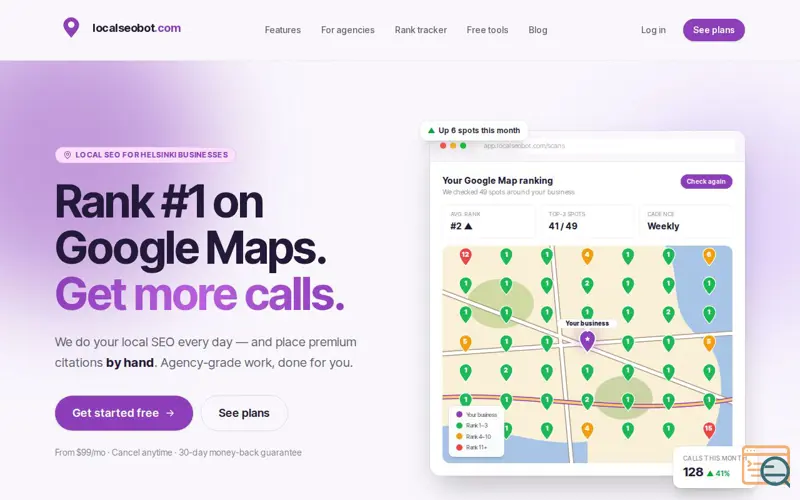 Screenshot of Local SEO Bot, a launch using Trustpilot