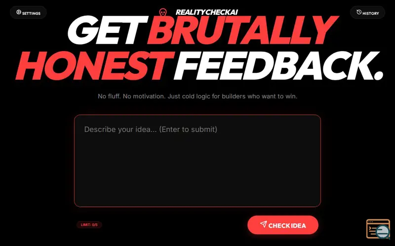 Screenshot of Reality Check AI