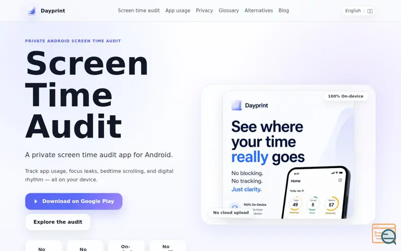 Screenshot of Dayprint - Screen Time Audit