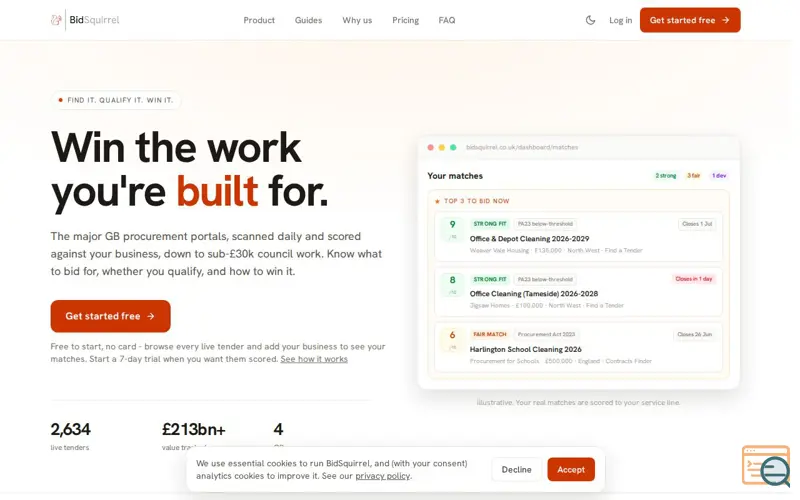 Screenshot of BidSquirrel