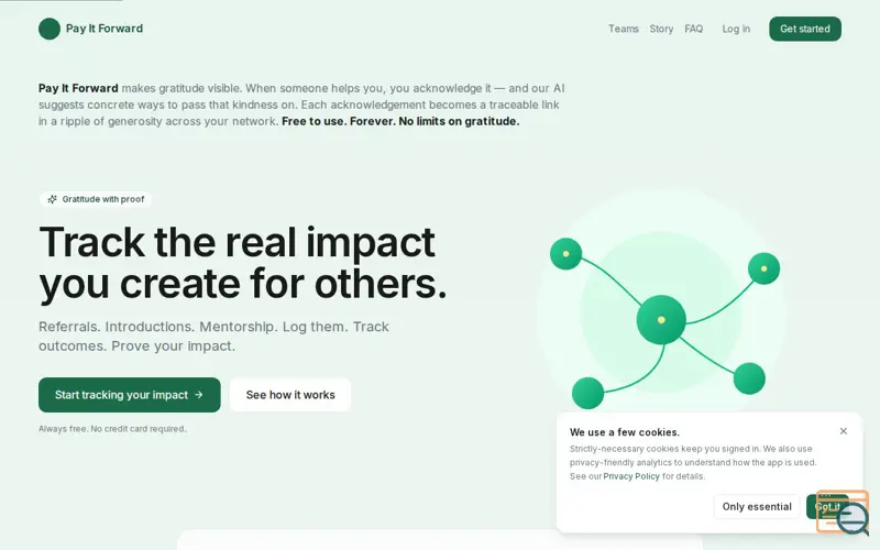 Screenshot of Pay It Forward, a launch using HeyGen
