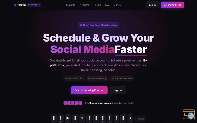 Screenshot of ToolifyGen Social Scheduler