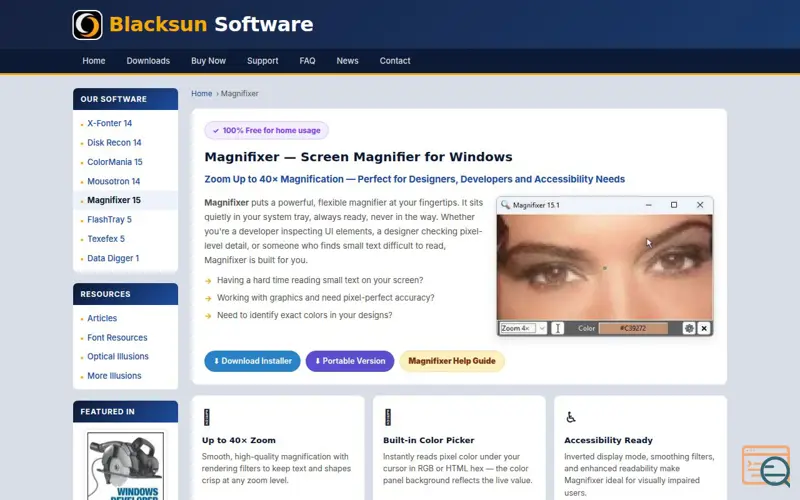 Screenshot of Magnifixer