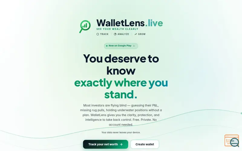 Screenshot of WalletLens - Net Worth Tracker